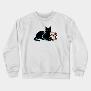 Cat With Skull Crewneck Sweatshirt